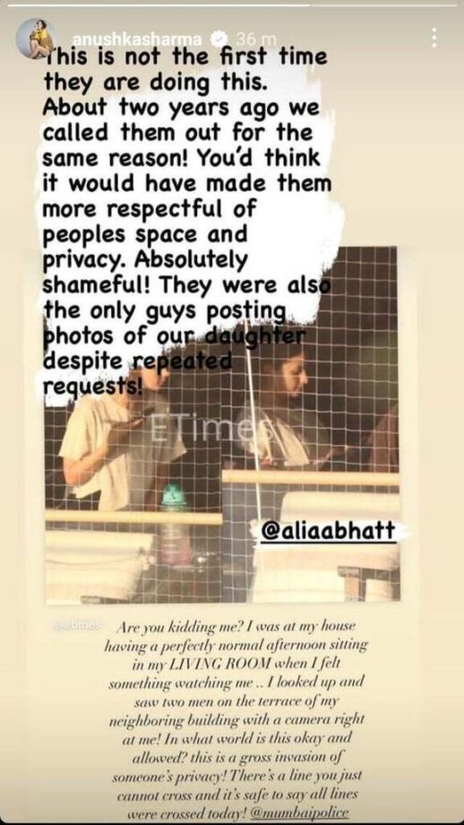 Alia Bhatt slams paparazzi for violating her privacy, Anushka Sharma and Arjun Kapoor support 3118