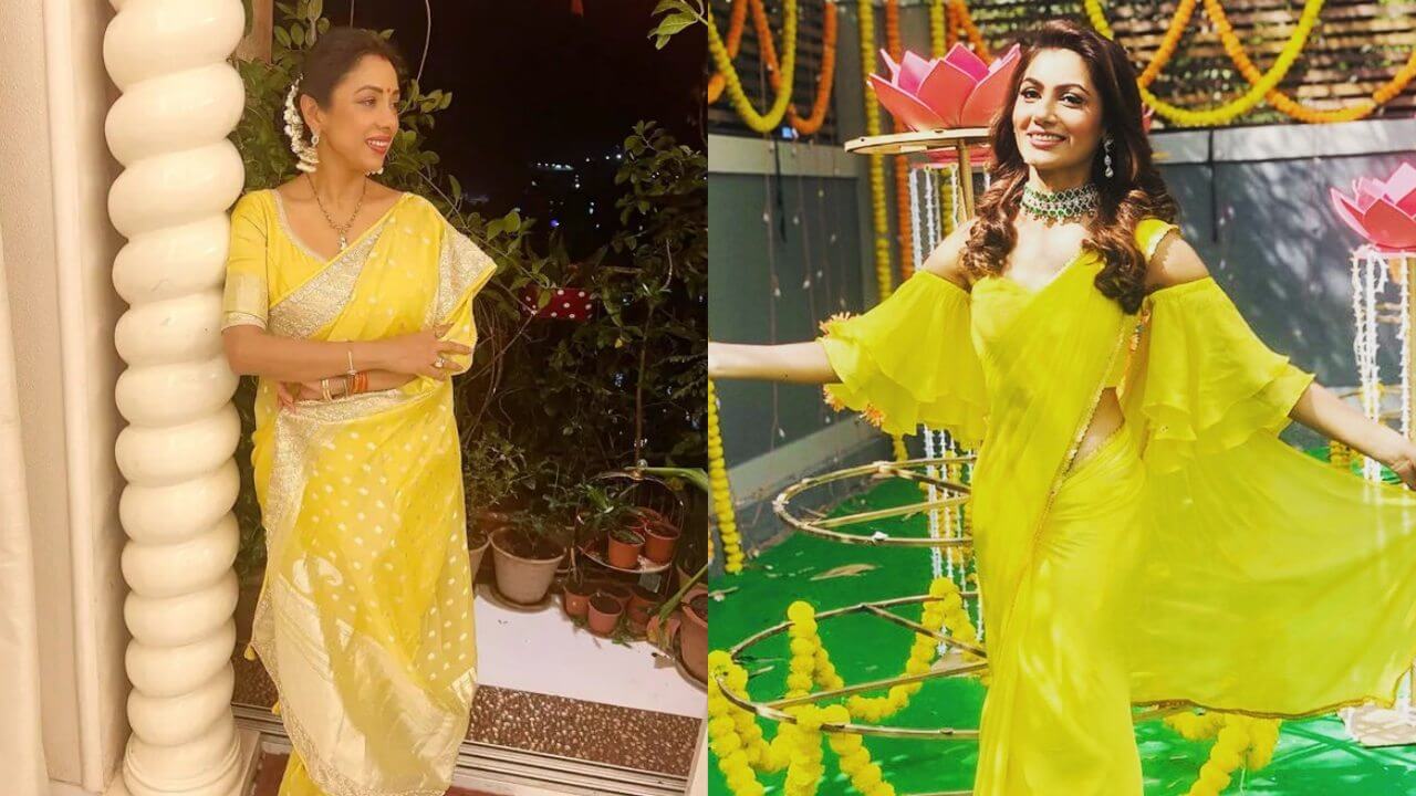 Rupali Ganguly and Sriti Jha looked beautiful in yellow sari, fans expressed their love 2963