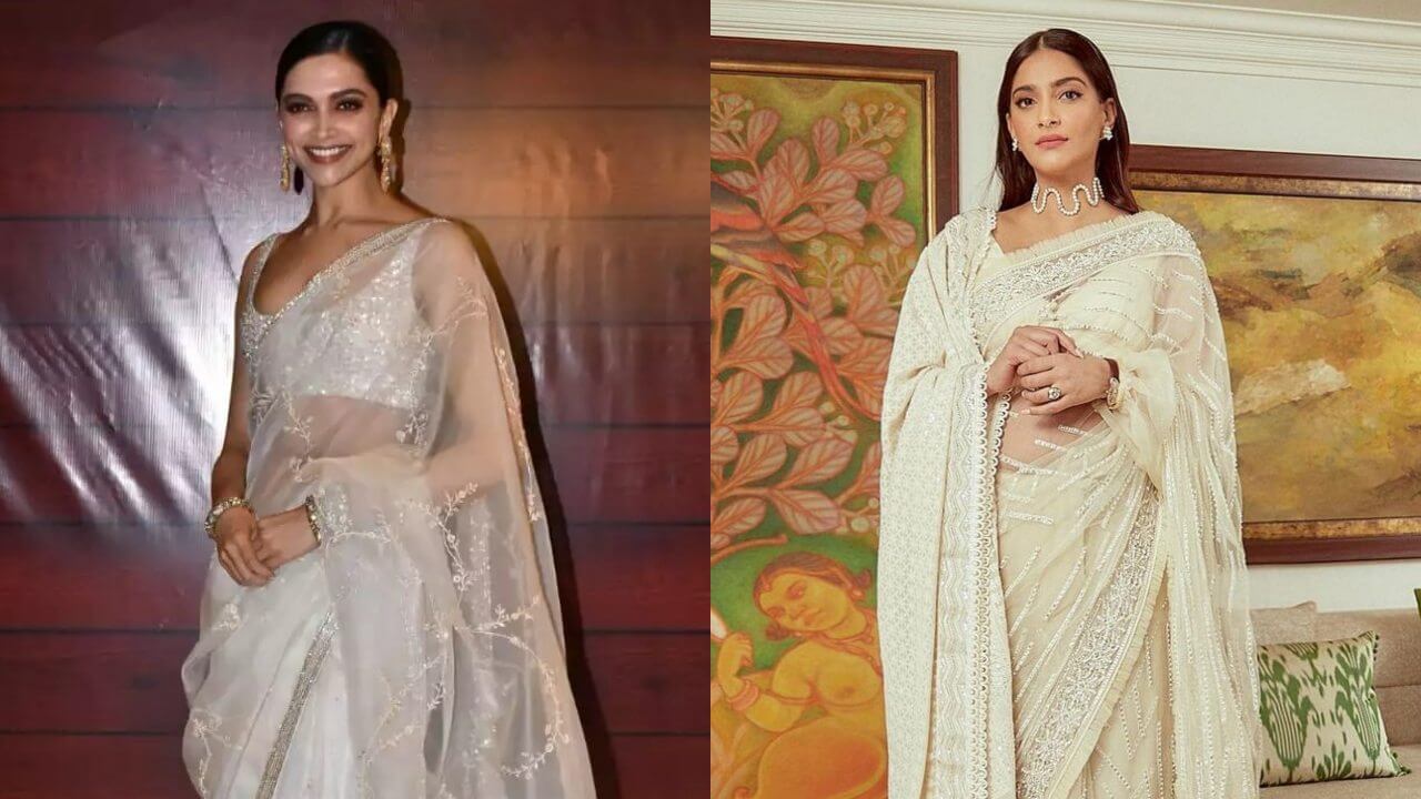 Deepika Padukone or Sonam Kapoor: Who looked stunning in white pearl saree? 4566