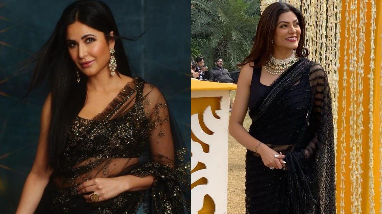 From Katrina Kaif to Sushmita Sen: See the beautiful style of actresses in black sarees 4327