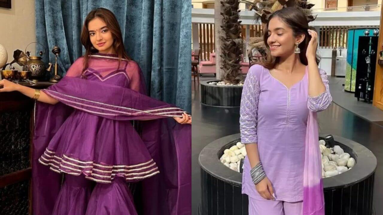 From skirt top to sharara suit: Anushka Sen created ruckus by purple outfit, see photos 5271