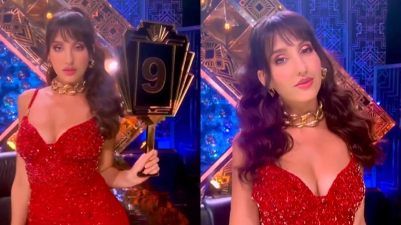 Shiny bodycon dress on Nora Fatehi's dazzling body 12985