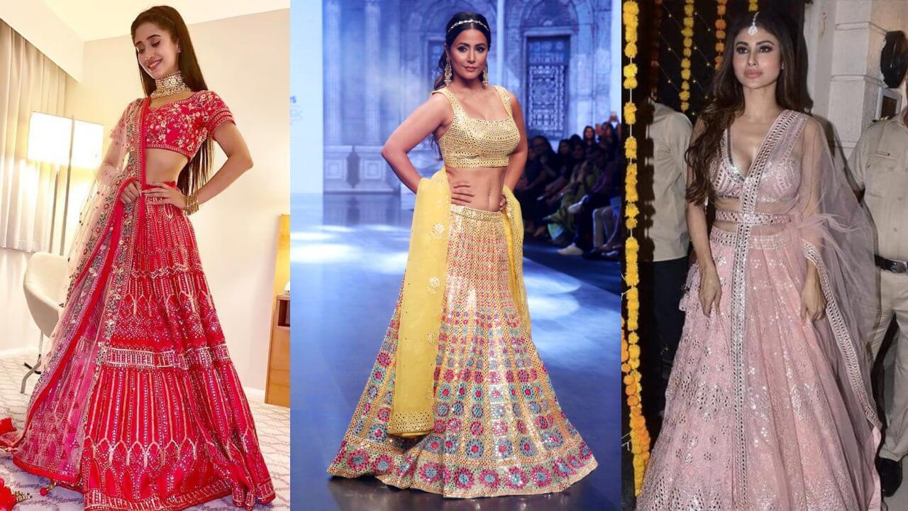 Shivangi Joshi, Hina Khan or Mouni Roy: Mirror work lehengas of these actresses caught everyone's attention 10427